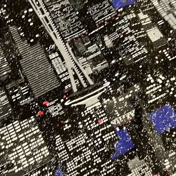 Vintage 1998 Sewing Fabric Rare Glitter and Black Famous Buildings 6 yards - Picture 7 of 10